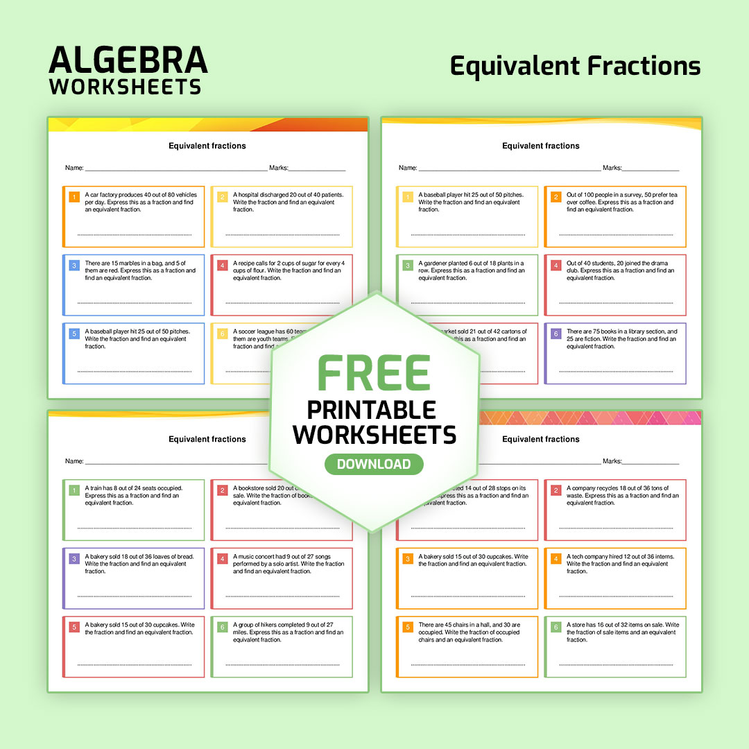 Equivalent Fractions Worksheet​