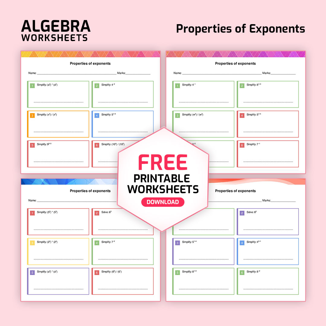 Properties of Exponents Worksheet
